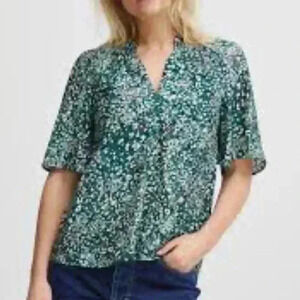 Brooke Wright Design green geometric shirt pixel blouse